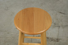 Load image into Gallery viewer, Solid Wood Counter Stool Natural Finish Round Seat 24 Inch
