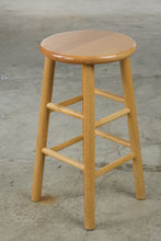 Load image into Gallery viewer, Solid Wood Counter Stool Natural Finish Round Seat 24 Inch
