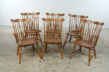 Load image into Gallery viewer, Set of 6 Vintage Taylor-Jamestown Solid Maple Windsor Dining Chairs
