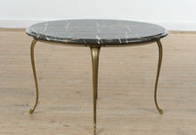 Load image into Gallery viewer, Stone Top Oval Coffee Table with Brass Legs
