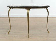 Load image into Gallery viewer, Stone Top Oval Coffee Table with Brass Legs
