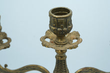 Load image into Gallery viewer, Vintage Ornate Brass &amp; Marble 5-Arm Candelabra – 10&quot; x 8&quot; x 14&quot;
