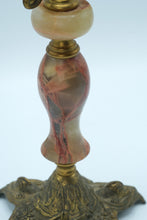 Load image into Gallery viewer, Vintage Ornate Brass &amp; Marble 5-Arm Candelabra – 10&quot; x 8&quot; x 14&quot;
