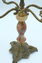 Load image into Gallery viewer, Vintage Ornate Brass &amp; Marble 5-Arm Candelabra – 10&quot; x 8&quot; x 14&quot;
