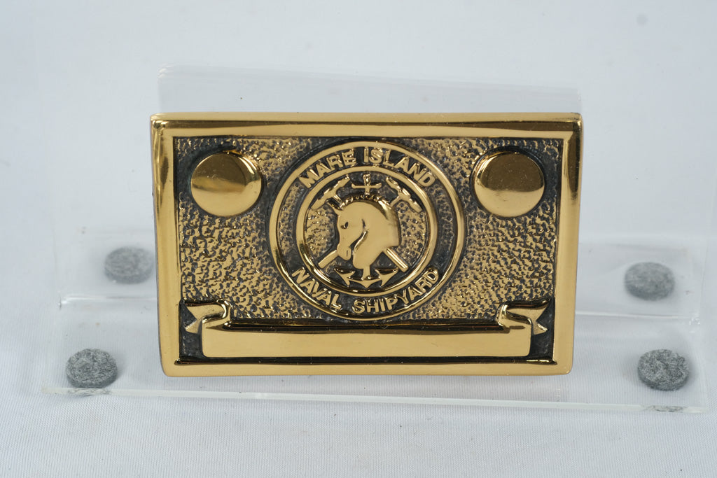 Mare Island Naval Shipyard Solid Brass Belt Buckle – TBW Industries “The Buckle Works,” Los Gatos, CA (NOS)