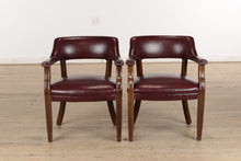 Load image into Gallery viewer, Pair of Merlot Banker Style Armchairs
