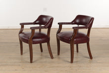 Load image into Gallery viewer, Pair of Merlot Banker Style Armchairs
