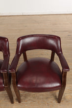 Load image into Gallery viewer, Pair of Merlot Banker Style Armchairs
