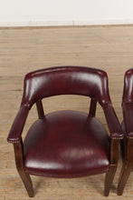 Load image into Gallery viewer, Pair of Merlot Banker Style Armchairs
