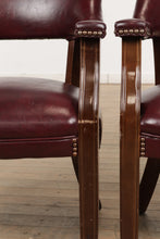 Load image into Gallery viewer, Pair of Merlot Banker Style Armchairs
