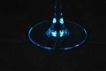 Load image into Gallery viewer, Hammered Glass Martini Glasses with Blue Stems, Set of Two
