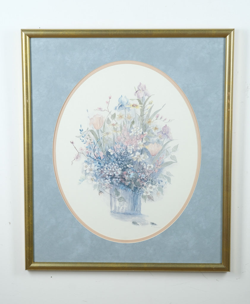 “Pastel Tin” by Mary Vincent Bertrand – Framed Watercolor Print (23.5