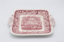 Load image into Gallery viewer, Masons Vista England Red Transferware Serving Tray 11 Inch Ironstone
