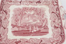 Load image into Gallery viewer, Masons Vista England Red Transferware Serving Tray 11 Inch Ironstone
