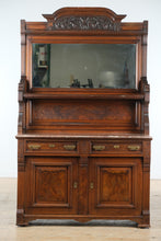Load image into Gallery viewer, Massive Eastlake Buffet with Mirror Back &amp; Marble Top – 92” Tall Statement Piece
