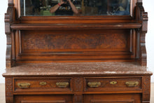 Load image into Gallery viewer, Massive Eastlake Buffet with Mirror Back &amp; Marble Top – 92” Tall Statement Piece
