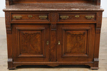 Load image into Gallery viewer, Massive Eastlake Buffet with Mirror Back &amp; Marble Top – 92” Tall Statement Piece
