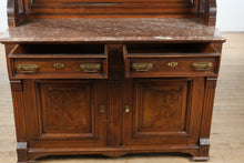 Load image into Gallery viewer, Massive Eastlake Buffet with Mirror Back &amp; Marble Top – 92” Tall Statement Piece
