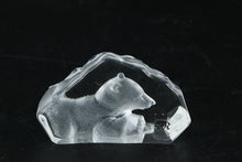 Load image into Gallery viewer, Mats Jonasson Full-Lead Crystal Bear Sculpture – Signed Swedish Wildlife Art Glass – 3" Figurine
