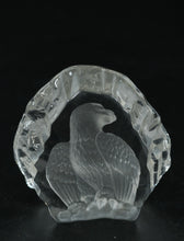 Load image into Gallery viewer, Swedish-Style Frosted Crystal Eagle Figurine – Textured Wildlife Sculpture – 3" Tall
