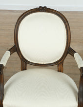 Load image into Gallery viewer, McGregor Louis XVI Oval Back Arm Chair – Ivory Upholstery
