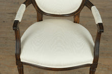 Load image into Gallery viewer, McGregor Louis XVI Oval Back Arm Chair – Ivory Upholstery
