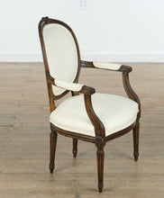 Load image into Gallery viewer, McGregor Louis XVI Oval Back Arm Chair – Ivory Upholstery
