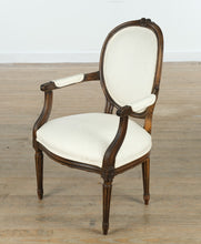 Load image into Gallery viewer, McGregor Louis XVI Oval Back Arm Chair – Ivory Upholstery
