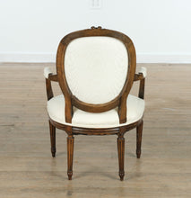 Load image into Gallery viewer, McGregor Louis XVI Oval Back Arm Chair – Ivory Upholstery
