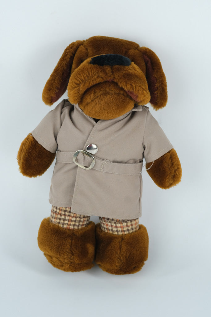 Vintage McGruff the Crime Dog Plush – 1980s Dakin Stuffed Animal in Trench Coat