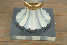 Load image into Gallery viewer, MacKenzie-Childs Sterling Check Pedestal Urn – Hand-Painted Tabletop Centerpiece, 13” Tall
