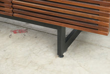 Load image into Gallery viewer, Modern Walnut Slatted Media Console and TV Stand with Storage
