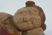 Load image into Gallery viewer, Vintage Hand Carved Sleeping Child Figure Wood Sculpture Folk Art Figurine

