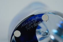 Load image into Gallery viewer, Kosta Boda Art Glass Vase Blue Clear Signed Sweden Meredith College Award 11 Inch
