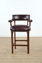 Load image into Gallery viewer, Merlot Bar Stool with Brass Nailhead Trim
