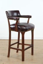 Load image into Gallery viewer, Merlot Bar Stool with Brass Nailhead Trim
