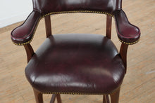 Load image into Gallery viewer, Merlot Bar Stool with Brass Nailhead Trim
