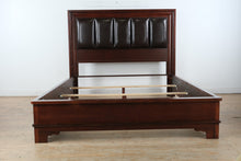 Load image into Gallery viewer, Merlot Queen Size Bed with Upholstered Leather Headboard
