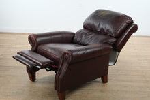 Load image into Gallery viewer, Merlot Burgundy Leather Recliner with Nailhead Trim

