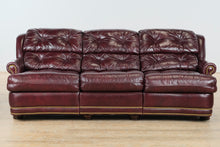 Load image into Gallery viewer, Merlot Reclining Leather Couch
