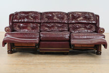 Load image into Gallery viewer, Merlot Reclining Leather Couch
