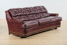 Load image into Gallery viewer, Merlot Reclining Leather Couch
