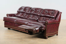 Load image into Gallery viewer, Merlot Reclining Leather Couch
