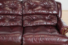 Load image into Gallery viewer, Merlot Reclining Leather Couch
