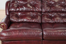 Load image into Gallery viewer, Merlot Reclining Leather Couch
