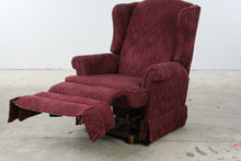 Load image into Gallery viewer, Burgundy Upholstered Wingback Rocker Recliner Chair
