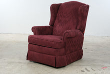 Load image into Gallery viewer, Burgundy Upholstered Wingback Rocker Recliner Chair
