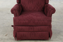 Load image into Gallery viewer, Burgundy Upholstered Wingback Rocker Recliner Chair
