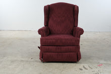 Load image into Gallery viewer, Burgundy Upholstered Wingback Rocker Recliner Chair
