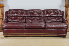 Load image into Gallery viewer, Merlot Reclining Leather Couch
